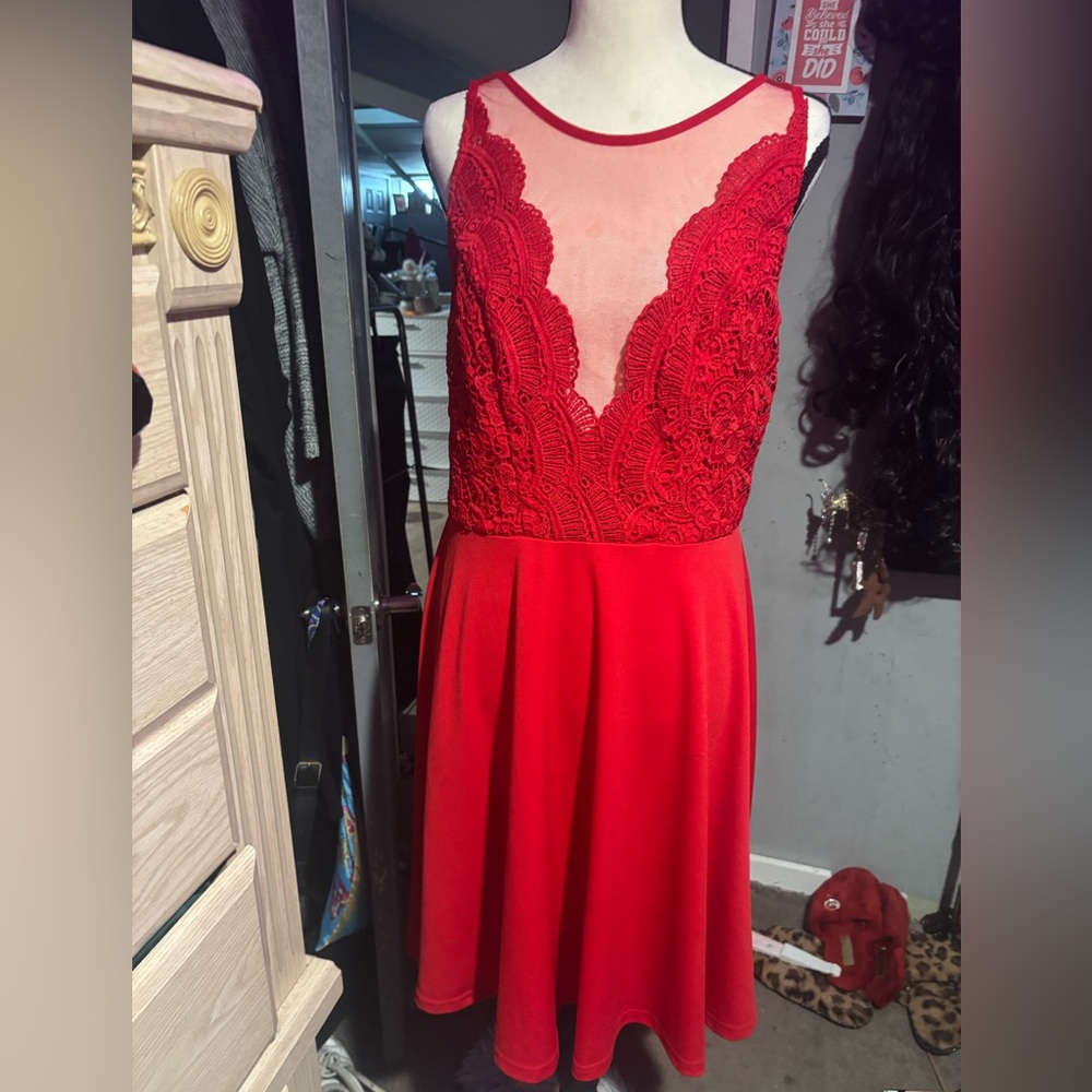 NWT Grace Karin Red Lace Prom Dress